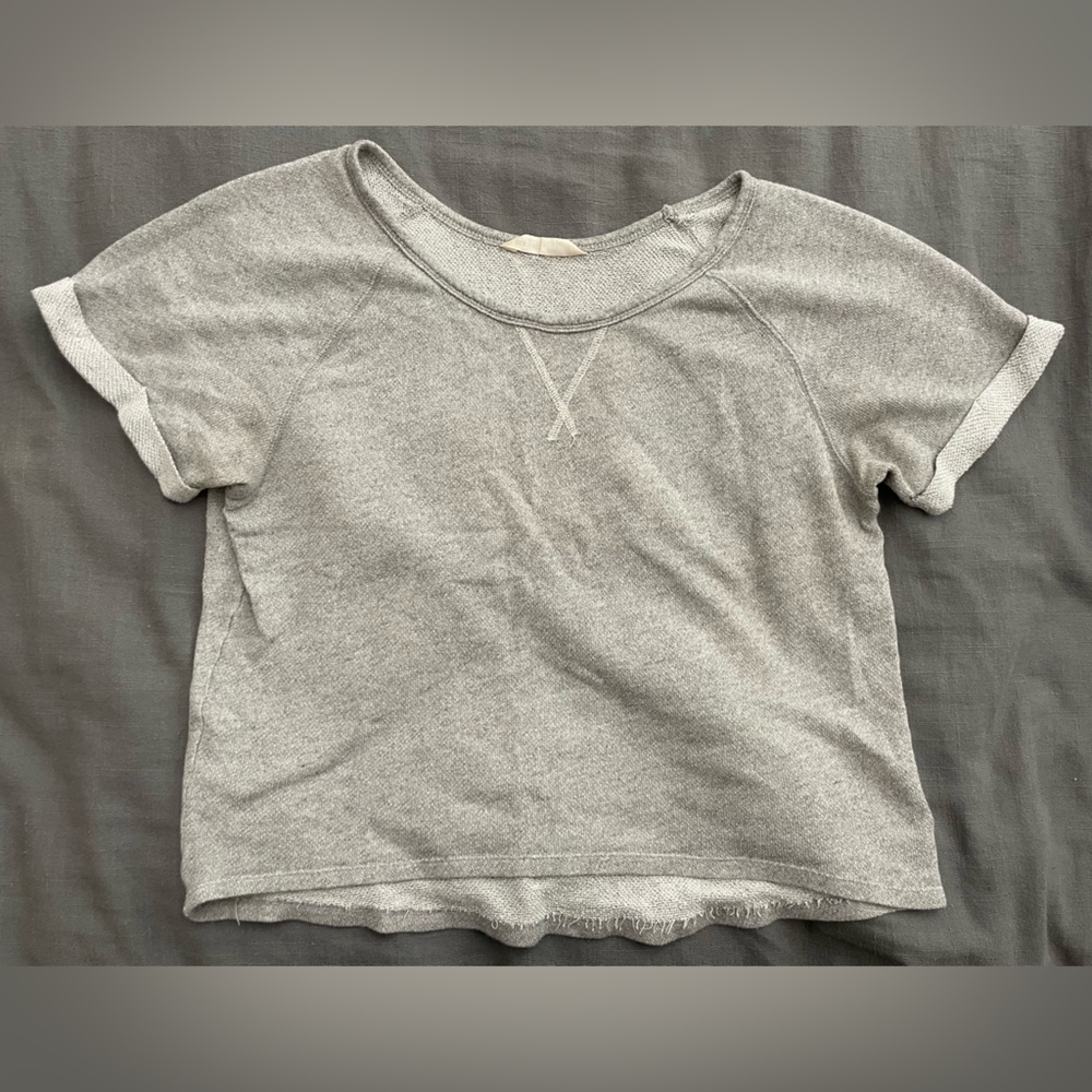 Old Navy Heather Light Gray Knit Top